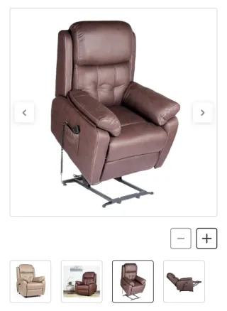 Sillón Relax elevador simil piel marrón