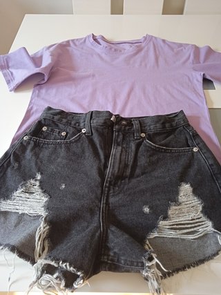 Pantalón corto Pull&Bear negro talla 34