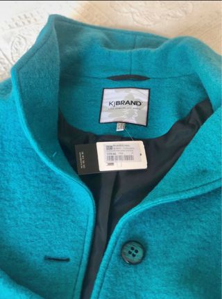 Abrigo Lana Cocida KJ Brand Turquesa Talla 50-52