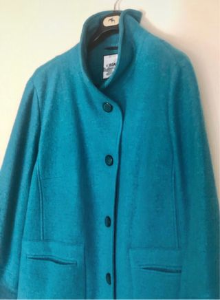 Abrigo Lana Cocida KJ Brand Turquesa Talla 50-52