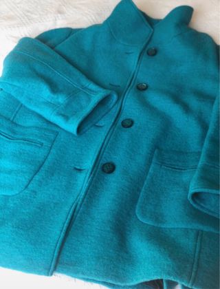 Abrigo Lana Cocida KJ Brand Turquesa Talla 50-52