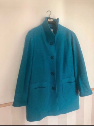 Abrigo Lana Cocida KJ Brand Turquesa Talla 50-52