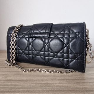 Portafoglio Dior con catena Borsa a portafoglio nera
