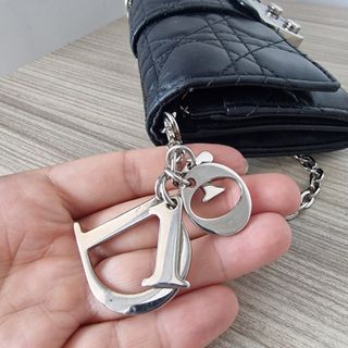 Portafoglio Dior con catena Borsa a portafoglio nera