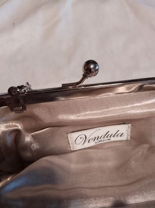 Bolso de fiesta beige y dorado