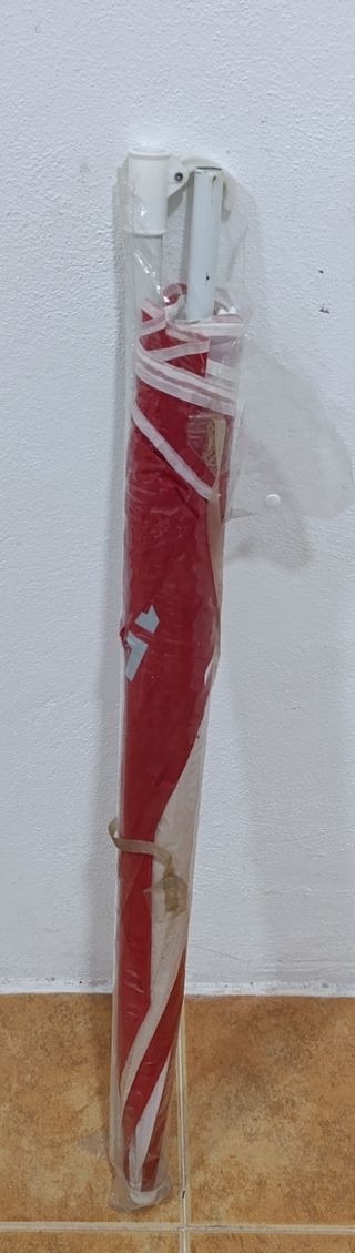 Sombrilla de playa 100 cm roja y blanca