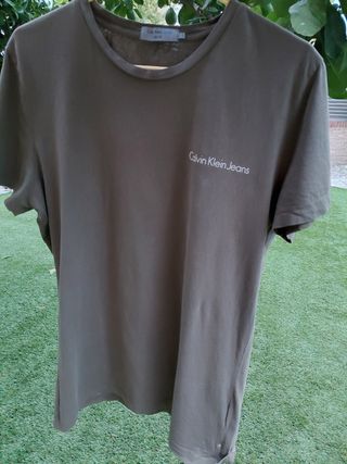 Camiseta Calvin Klein Jeans Hombre Verde caqui