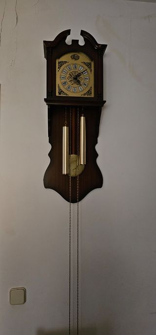 Reloj de Pared Antiguo Madera y Metal