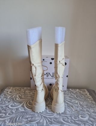 Stivali donna ecopelle beige tg.36