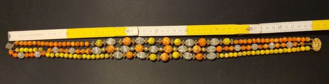 Collana donna multistrato arancione giallo