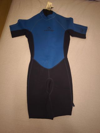Neopreno manga corta azul y negro