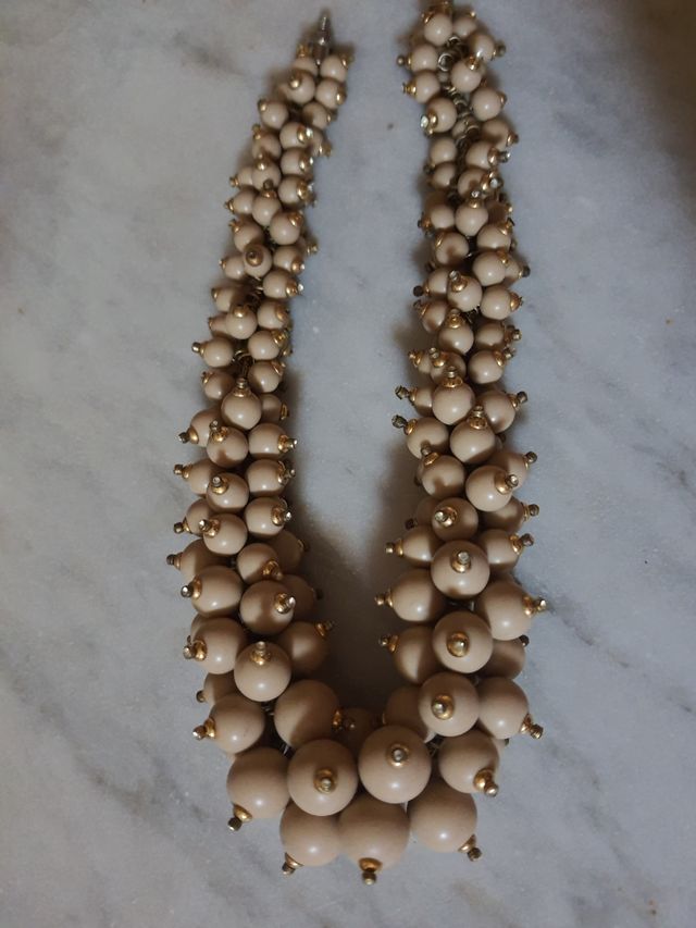 Collana donna beige e oro