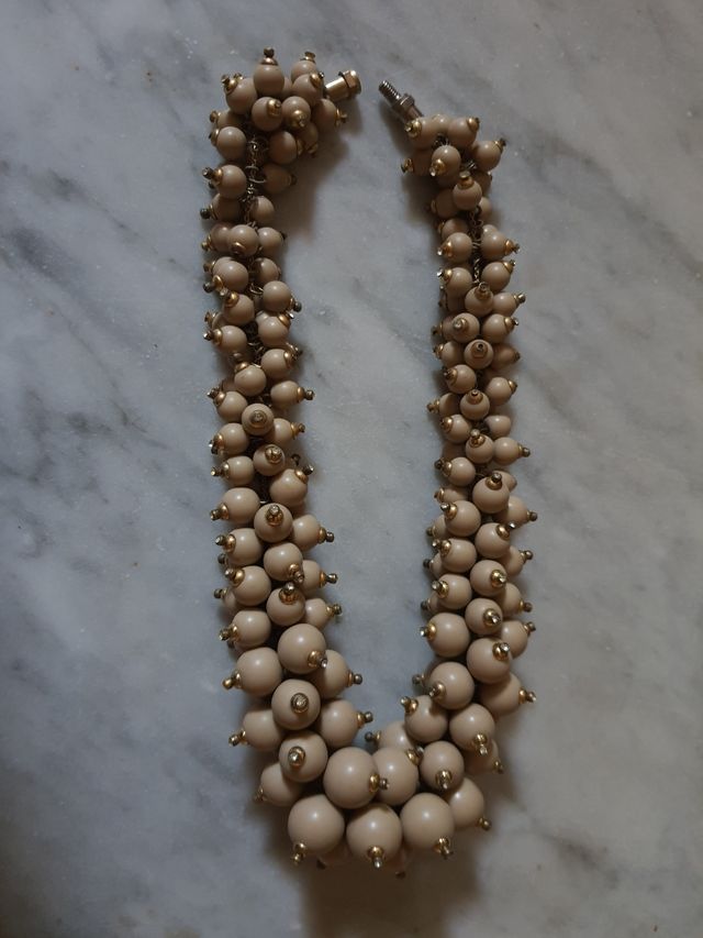 Collana donna beige e oro