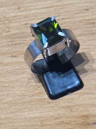 Anillo Plata Zafiro Sintético Verde