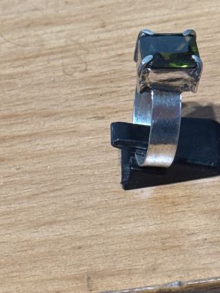 Anillo Plata Zafiro Sintético Verde