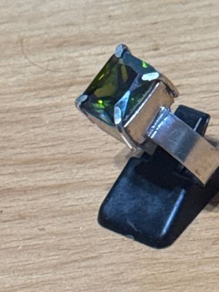 Anillo Plata Zafiro Sintético Verde