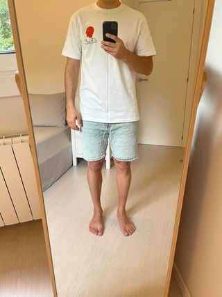 Camiseta Zara Blanca Estampada