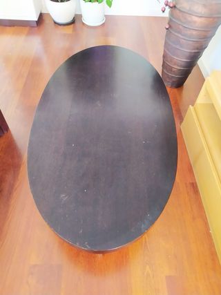 Mesa de centro redonda madera y metal