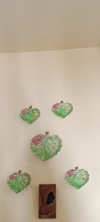 Juego 5 platos decorativos hoja