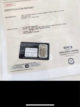 Diamantes GCI 5 kilates Naturales