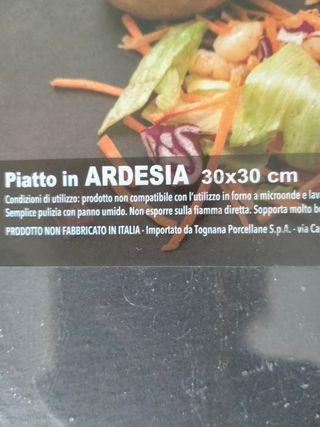 Piatto Tognana in ardesia 30x30 cm, nuovo