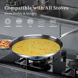 Sartén Crepes 28cm Inox Inducción Sin PFAS