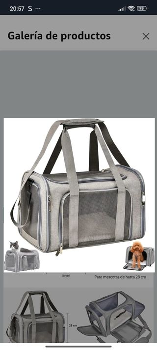 Transportín para mascotas gris