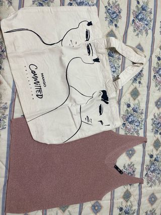 Top Mango Rosa + Regalo Tote Bag