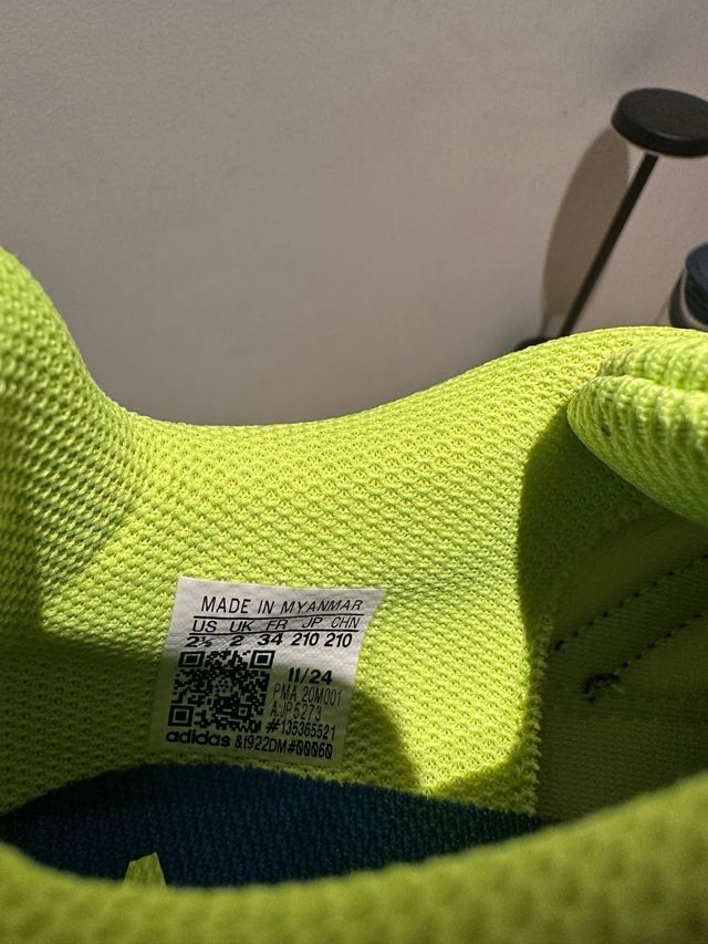 Zapatillas Fútbol Sala Adidas Verde Neón Talla 34.