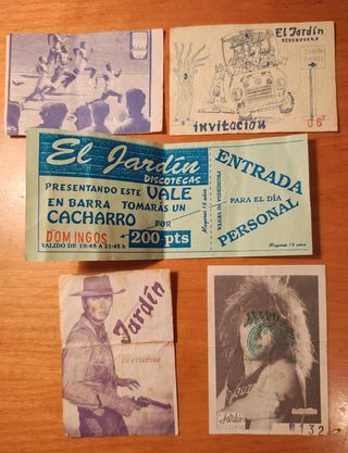 Invitaciones Discoteca El Jardín Vintage Años 80