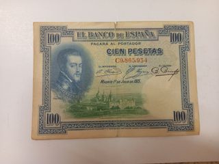 Billete 100 pesetas 1925 Felipe II