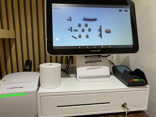 Caja registradora TPV Hiopos, Impresora y verifone