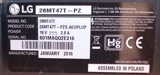 Monitor - TV LG 28" Negro