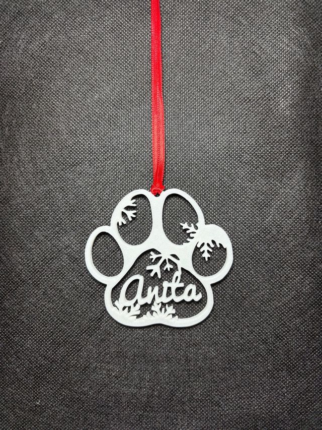 Decorazione di Natale zampa cane personalizzata