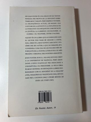 Ser Joan Fuster. Antologia de textos fusterians