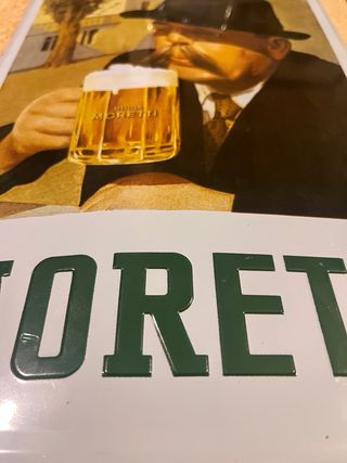Targa Vintage Birra Moretti Latta Pubblicitaria