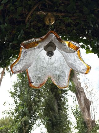 LÁMPARA VINTAGE CRISTAL SOPLADO.