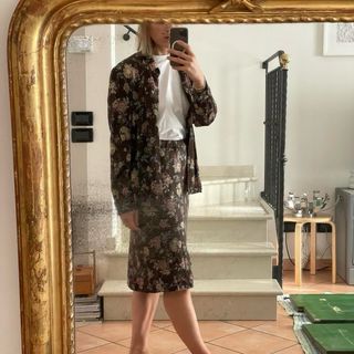 Completo vintage Made in Italy tre pezzi floreale