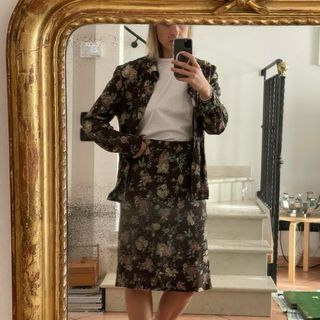 Completo vintage Made in Italy tre pezzi floreale