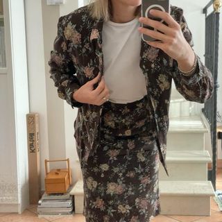 Completo vintage Made in Italy tre pezzi floreale