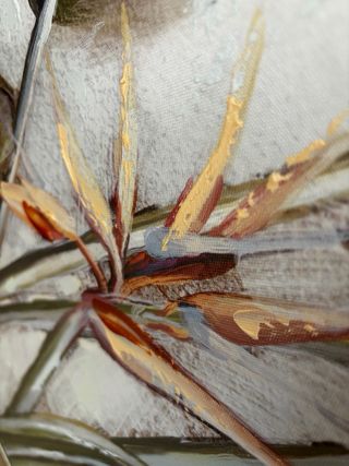 Cuadro Pintado a Mano Acrílico Hojas