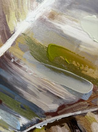Cuadro Pintado a Mano Acrílico Hojas