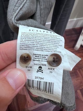 Camisa Scalpers Gris Talla M 100algodon