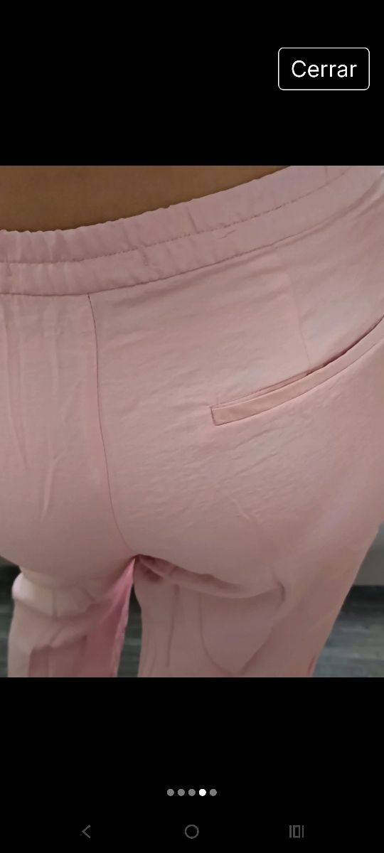 Pantalón fino rosa Zara mujer
