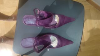 Conjunto de Fiesta Zapatos , Bolso Morado y pañuel