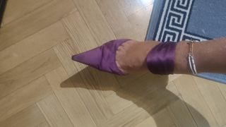Conjunto de Fiesta Zapatos , Bolso Morado y pañuel