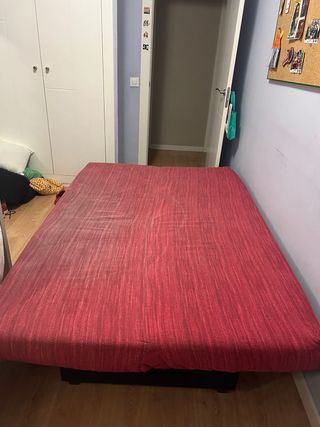 Sofá Cama Rojo y Negro