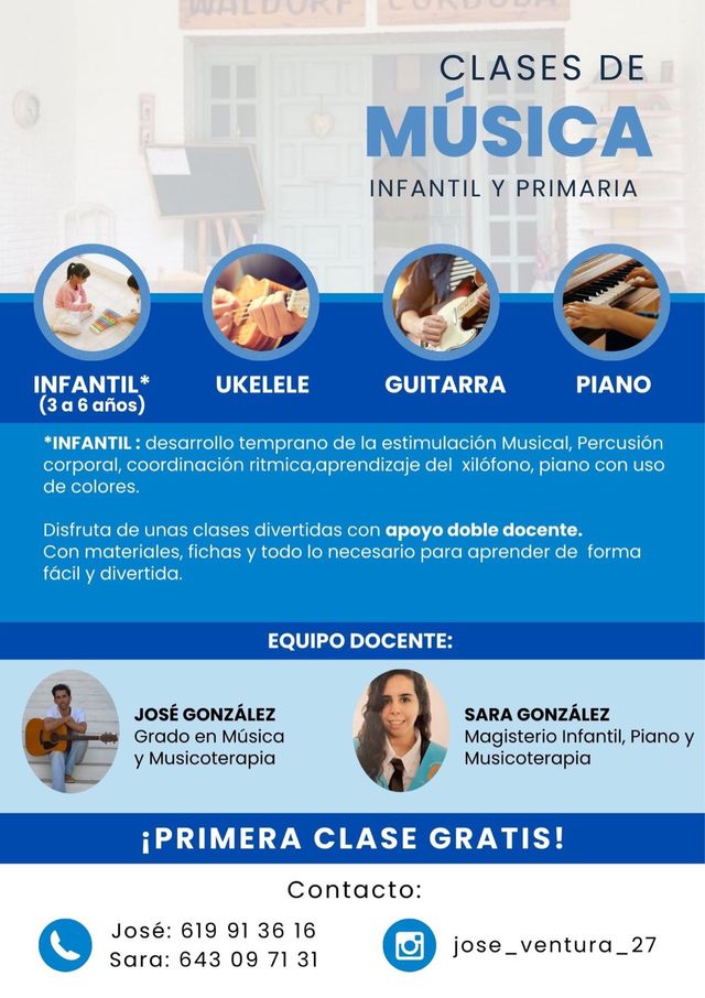 Clases de Música(Infantil,piano,guitarra,ukelele)