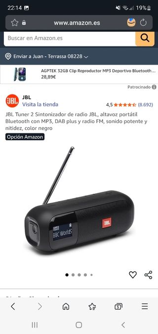 Altavoz JBL Tuner 2 Negro