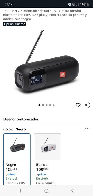 Altavoz JBL Tuner 2 Negro